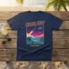 Nacho Gulf No More Est. 2025 t-shirt with retro rocket launching over ocean waves under a starry sky
