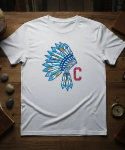 Native American Headdress C detailed graphic design printed on comfortable cotton t-shirt