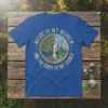 Quote "Nature Is My Religion And The Earth Is My Church" with a golden tree of life graphic on a