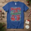 Naughty List Everyone Who Said 6-7 Christmas humor t-shirt design with candy canes, snowflakes, and devil characters