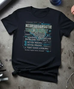 Neurodiagnostic Technologist Definition Funny Gift eye-catching graphic design printed on comfortable cotton t-shirt