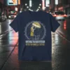 T-shirt featuring the quote "Never Walk Your Dog In The Rain Without An Umbrella (For You)" with a man and