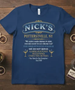 NICK'S POTTERSVILLE, NY "WE text design featuring stylish typography on quality t-shirt