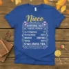 Niece Nutritional Facts Serving text design featuring creative typography on quality t-shirt