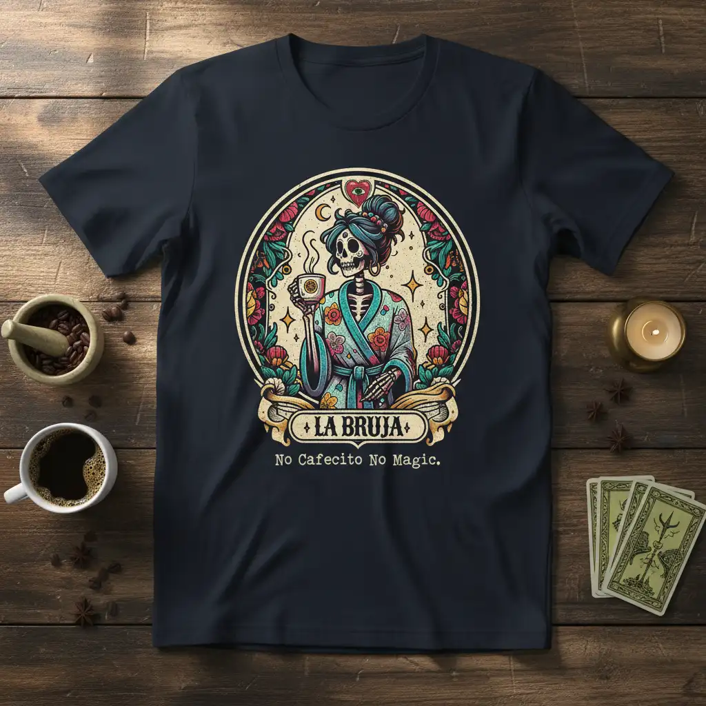 No Cafecito No Magic. creative illustration printed on quality cotton blend creating a standout t-shirt
