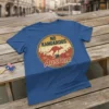 No Kangaroos In Austria t-shirt design featuring a vintage circular graphic with a kangaroo silhouette, mountains, and distressed text