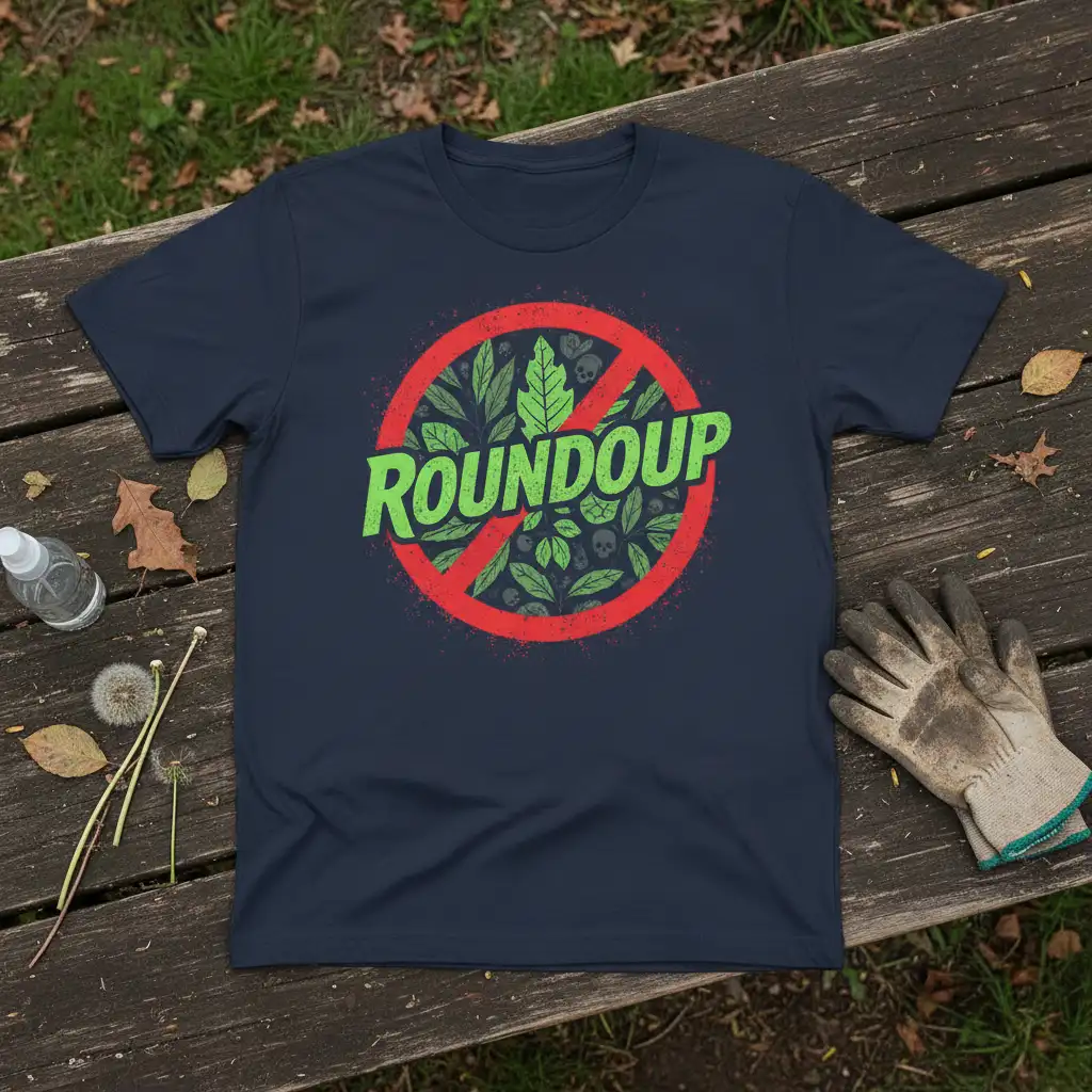 No Roundup Design detailed print printed on breathable fabric creating a standout t-shirt