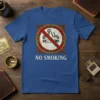 No Smoking T-Shirt featuring a classic prohibition symbol with text 'NO SMOKING' below