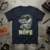 Nope Alligator T-Shirt with a sunglasses-wearing alligator crossing its arms and the word NOPE