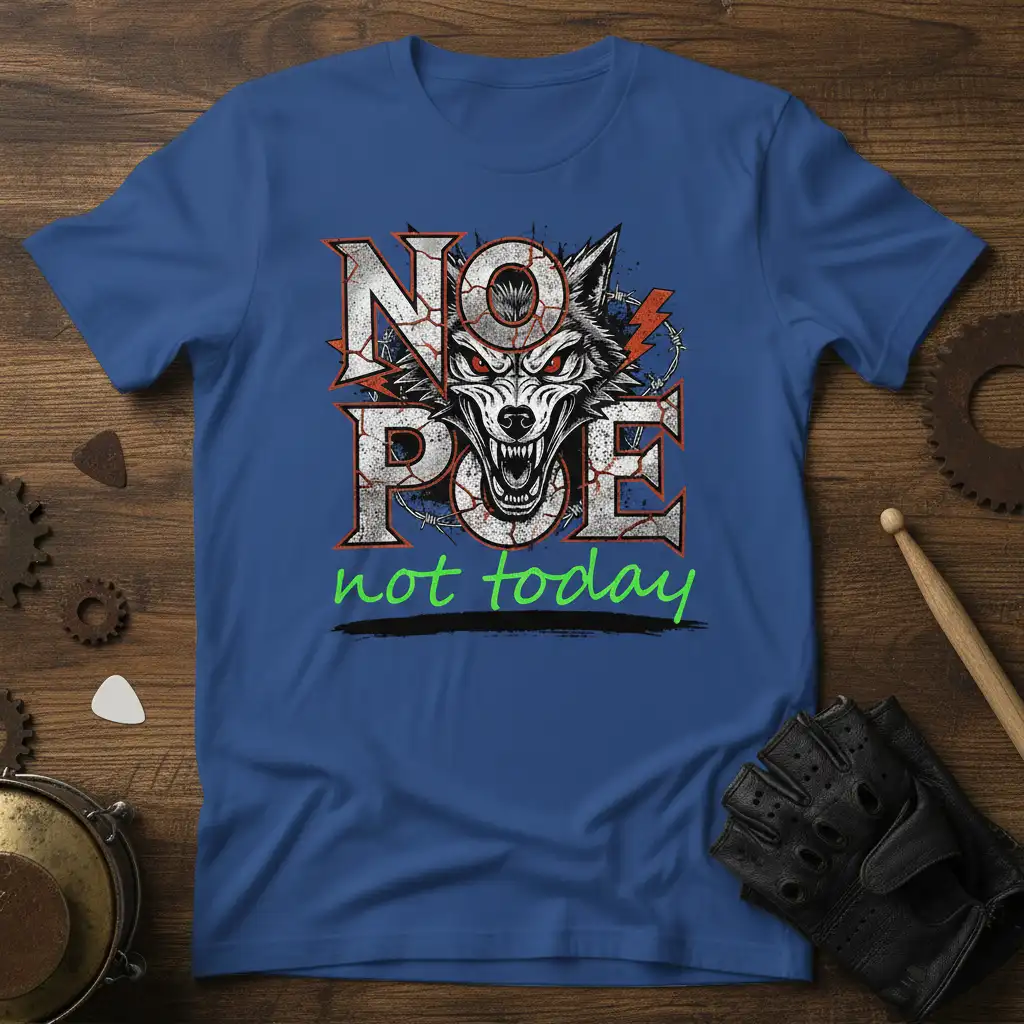 NOPE not today bold typography printed on comfortable cotton fabric creating a standout t-shirt