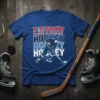 Norway Hockey T-Shirt with a graphic of an ice hockey player in action and stacked text reading "Norway Hockey"