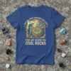 Not All Who Wander Are Lost Some Are Looking For Cool Rocks T-Shirt with hiker and geological cross-section design