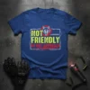 Not Friendly Do Not Approach wolf quote t-shirt design with red and yellow text and a fierce wolf graphic