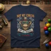 Not My Circus Not My Monkes But I Know All The Clowns humorous quote t-shirt design with a monkey wearing