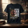 Black Class of Matter 2021 graduation t-shirt featuring the quote "Nothing Can Stop Me" and a celebrating graduate graphic