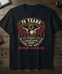 Nothing Scares Me 79 text design featuring detailed typography on quality t-shirt