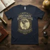 Society of Obstinate Headstrong Girls vintage t-shirt design with a woman in historical attire and the quote "Seriously Displeasing People
