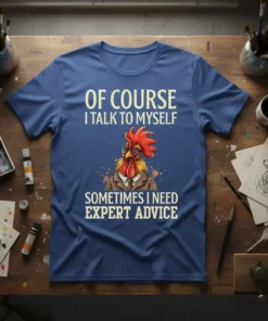 Of Course I Talk To Myself Sometimes I Need Expert Advice funny rooster quote t-shirt design