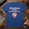 Official Member Of The He-Man Woman Haters Club text and symbol on a royal blue t-shirt