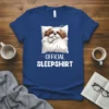Official Sleepshirt t-shirt design with a Shih Tzu dog sleeping soundly on a pillow