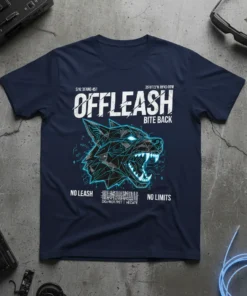 OFFLEASH BITE BACK NO text design featuring bold typography on quality t-shirt
