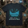 OH, CHEMI$TREE t-shirt design featuring a stylized periodic table and chemical flask graphic