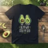 OK, MY WIFE STOLE MY SEED funny avocado couple t-shirt design with two avocados and leafy accents