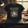 Old Geezer Formerly Known As Stud Muffin Funny Quote T-Shirt design featuring vintage man graphic