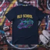 Old School Car Graphic T-Shirt with retro 80s neon design and classic car illustration