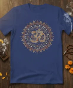 OM Symbol Mandala T-Shirt eye-catching graphic design printed on comfortable cotton t-shirt