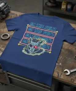ON THE FRITZ ON text design featuring bold typography on quality t-shirt