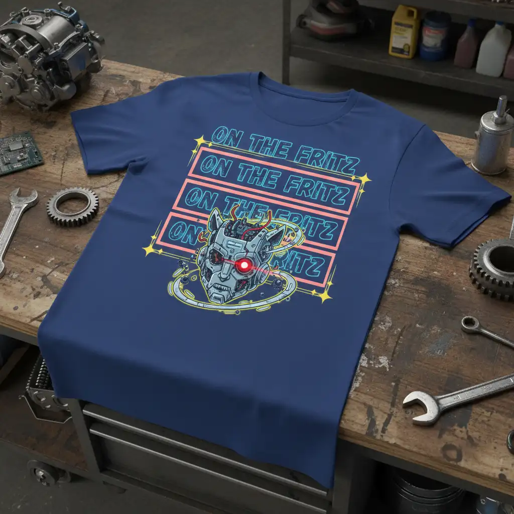 ON THE FRITZ ON quote printed with unique artwork on comfortable cotton fabric t-shirt design