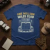 One Million Miles Club t-shirt design with a detailed graphic of a semi-truck and bold text