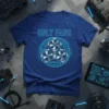 Only Fans t-shirt featuring three blue-lit computer cooling fans arranged in a circular tech pattern