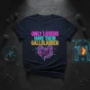 Neon text "Only Losers Have Their Gallbladder" with a graphic of intestines and gallbladder on a navy t-shirt
