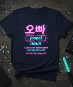 oppa noun just like text design featuring creative typography on quality t-shirt