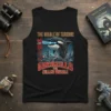Orcazilla The Killer Whale T-Shirt featuring a monstrous orca with laser eyes destroying a city, with Japanese text and "The