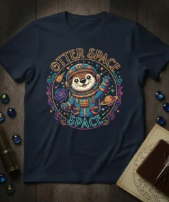 Otter Space T-Shirt eye-catching graphic design printed on comfortable cotton t-shirt