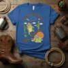 Outside I Be Hootin' Inside I Be Hollerin' funny frog cowboy t-shirt design with desert background