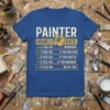 PAINTER HOURLY RATE $ text design featuring detailed typography on quality t-shirt