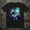 Pandas Howling Moon creative graphic design printed on comfortable cotton t-shirt
