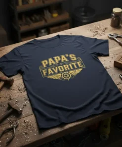 Papa's Favorite T-Shirt design with vintage typography and wing graphic