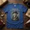 Pardon Me, Are You Aaron Purr, Sir? pirate cat t-shirt design with a cat in a captain's hat and holding