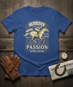 Passion Horse Racing Trainer T-Shirt creative graphic design printed on comfortable cotton t-shirt