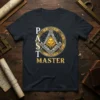 Past Master Masonic Symbol T-Shirt with sun, compass, and square design