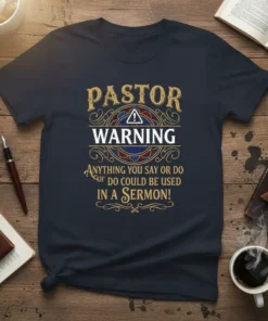 PASTOR WARNING ANYTHING YOU text design featuring stylish typography on quality t-shirt