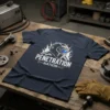 Penetration Nation t-shirt featuring a welder's helmet graphic and text for tradesmen