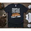 Bold typography t-shirt design with the quote "PEOPLE WHO THINK THEY KNOW EVERYTHING ANNOY THOOY THOSE OF US THAT DO!"