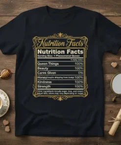 Nutrition Facts Serving Size: text design featuring creative typography on quality t-shirt