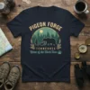 Pigeon Forge Tennessee Home of the Black Bear t-shirt design with bear family and forest graphic